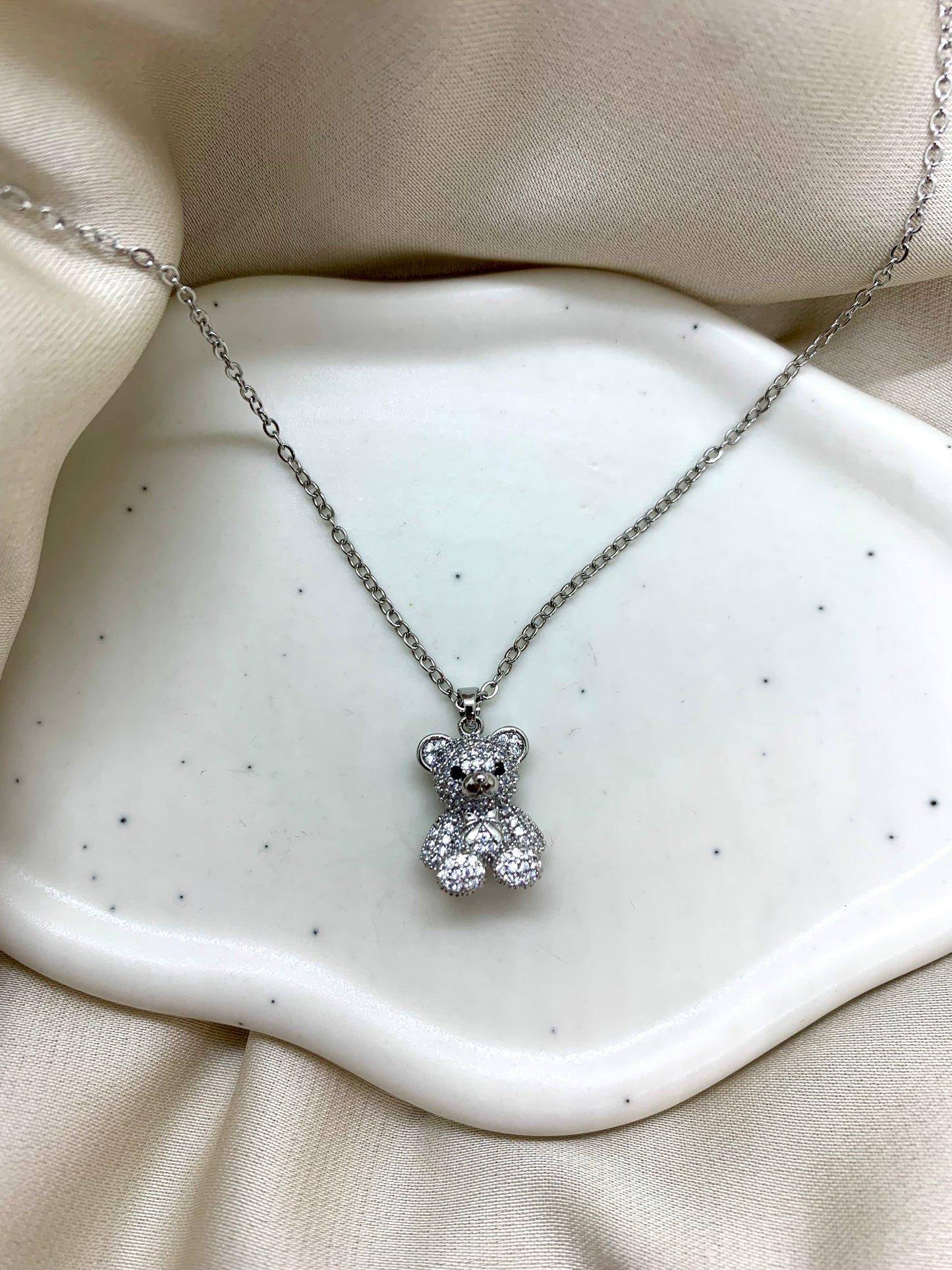 Collana teddy strass silver