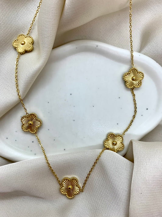 Collana catena fiori gold